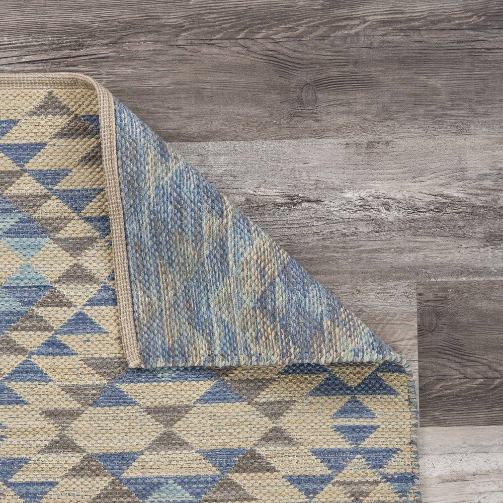 5' X 7' Blue Decorative Lattice Area Rug