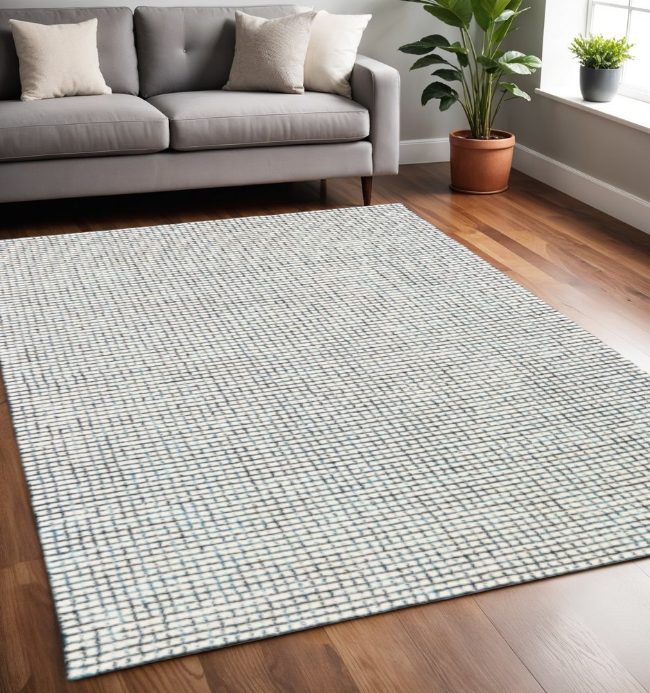 8' X 10' Tan Wool Hand Loomed Area Rug