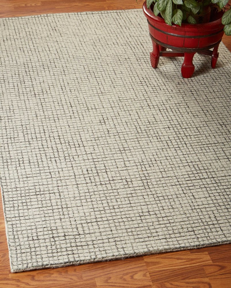 5' X 8' Ivory Wool Hand Loomed Area Rug