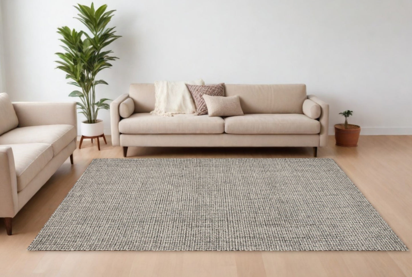 9' X 12' Gray Interwoven Maze Area Rug