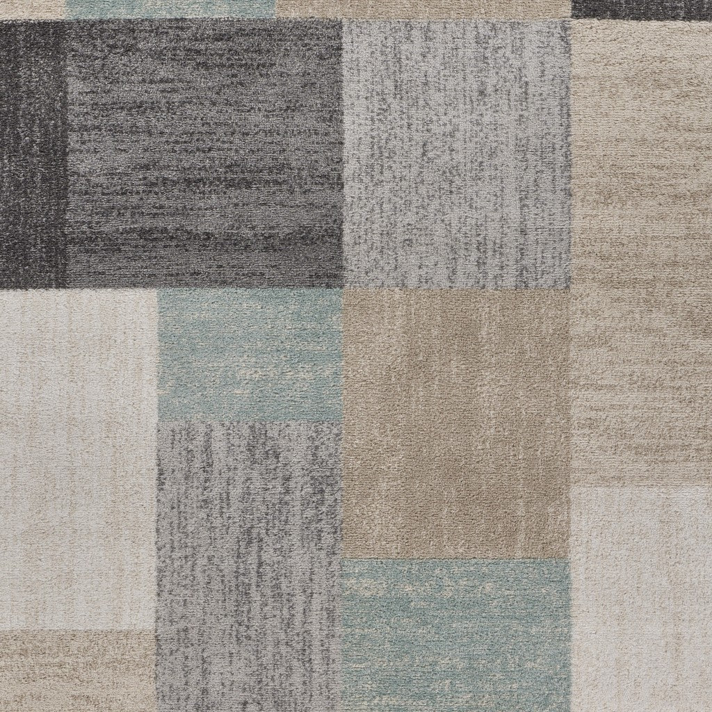 8' X 10' Gray and Ivory Area Rug