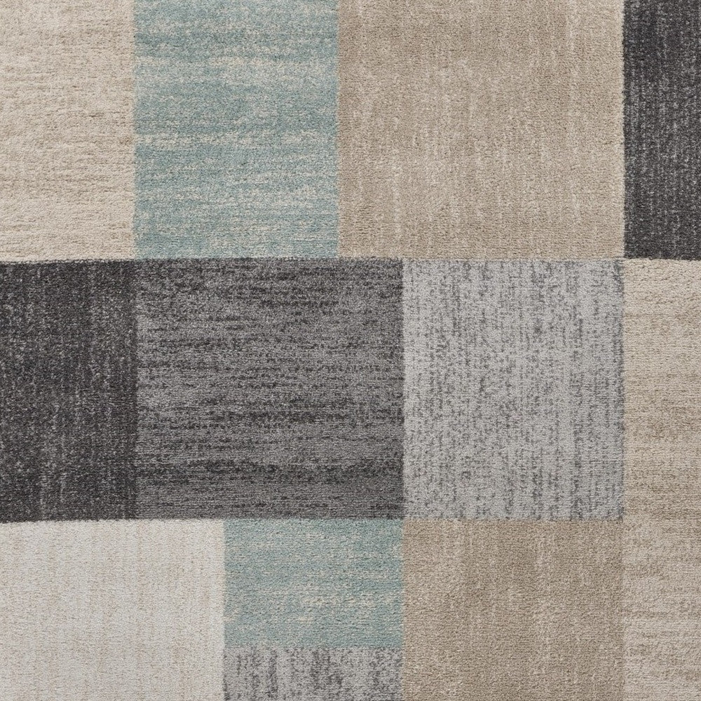 8' X 10' Gray and Ivory Area Rug
