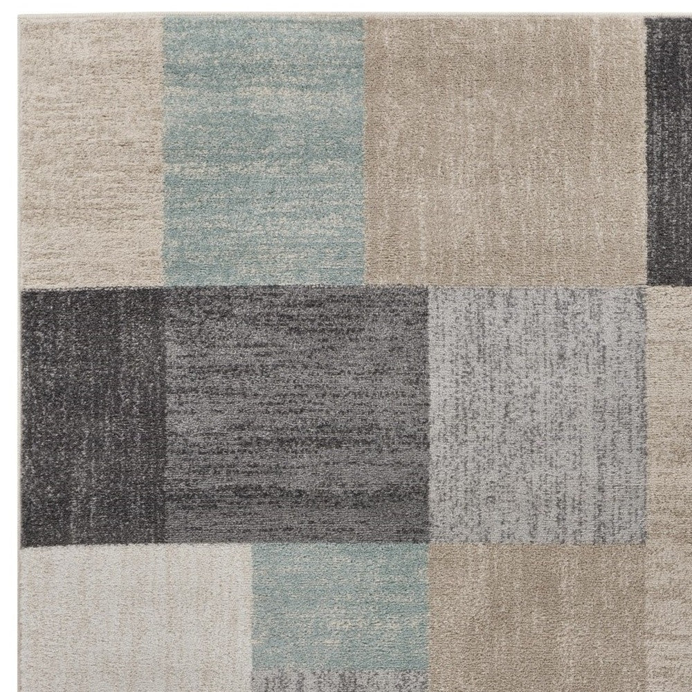 8' X 10' Gray and Ivory Area Rug