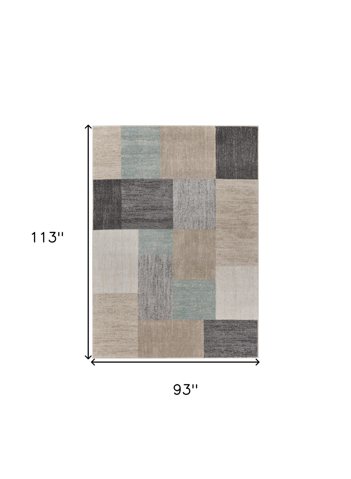 8' X 10' Gray and Ivory Area Rug