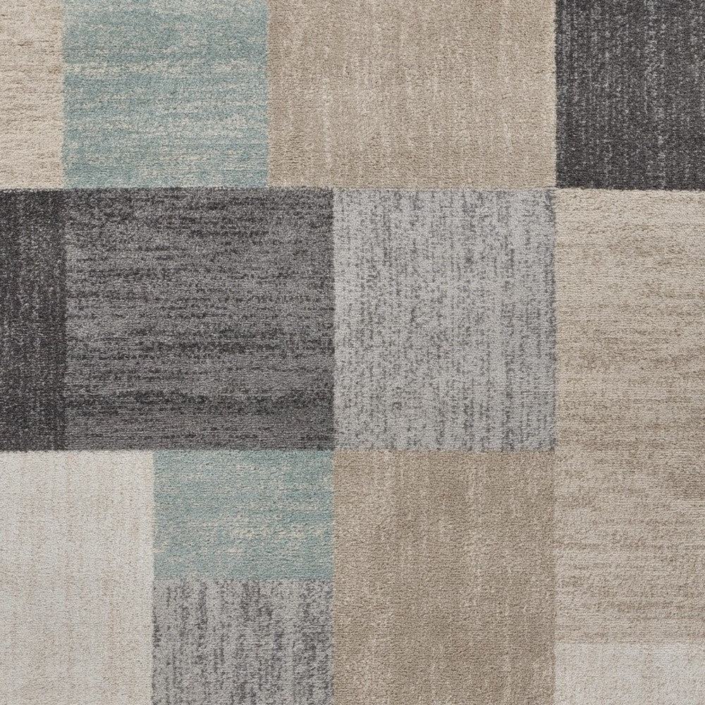 8' X 10' Gray and Ivory Area Rug