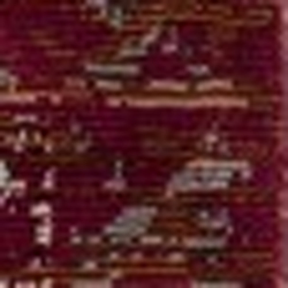 8' X 10' Brown Dark Red And Ivory Geometric Distressed Area Rug
