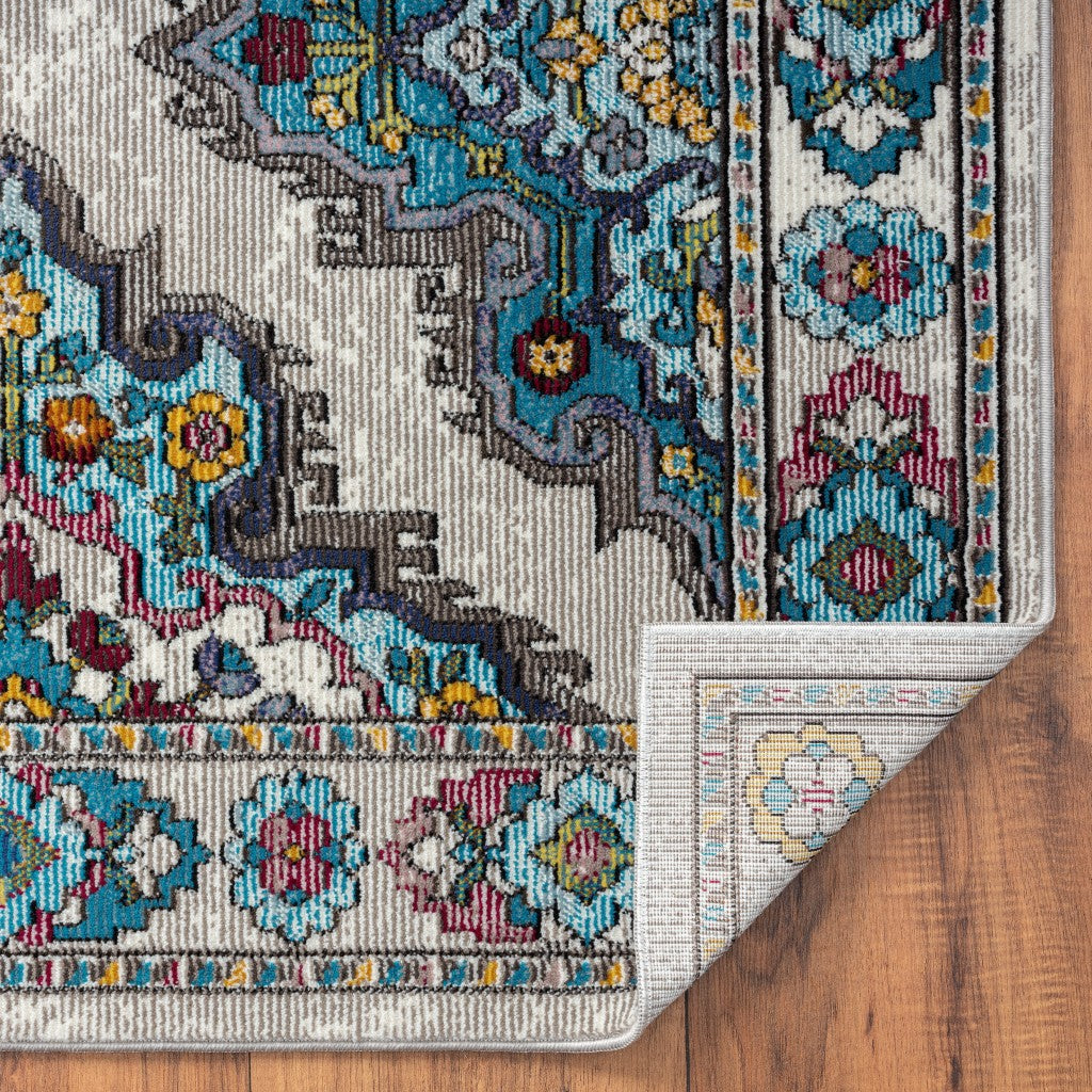 5' X 8' Blue Area Rug