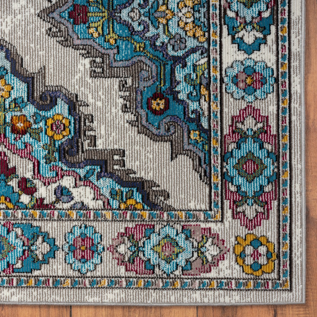 5' X 8' Blue Area Rug