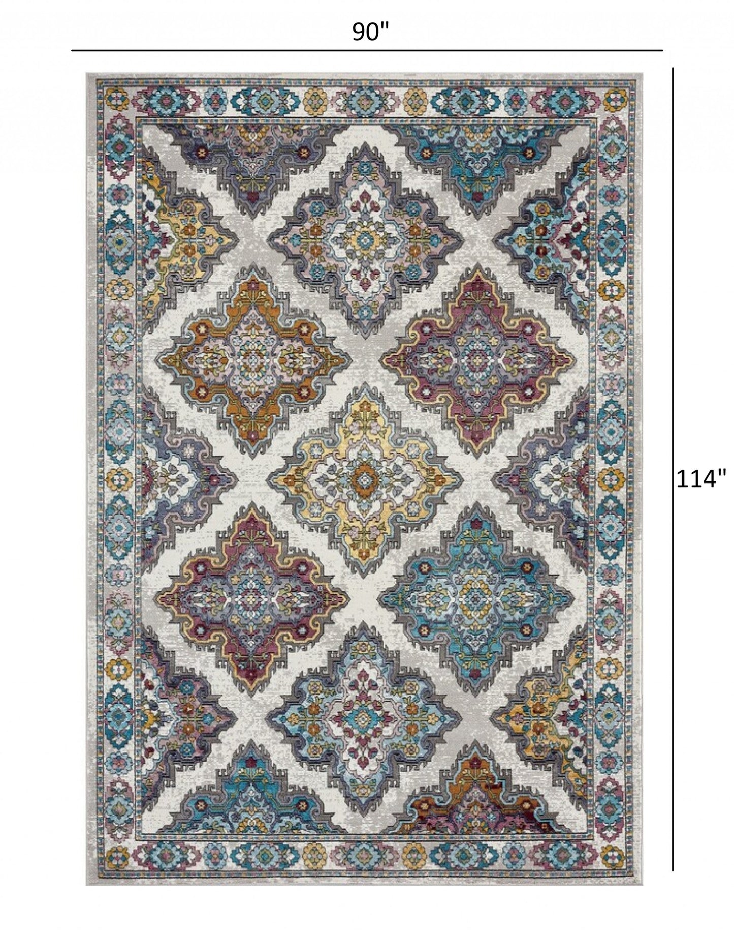 5' X 8' Blue Area Rug