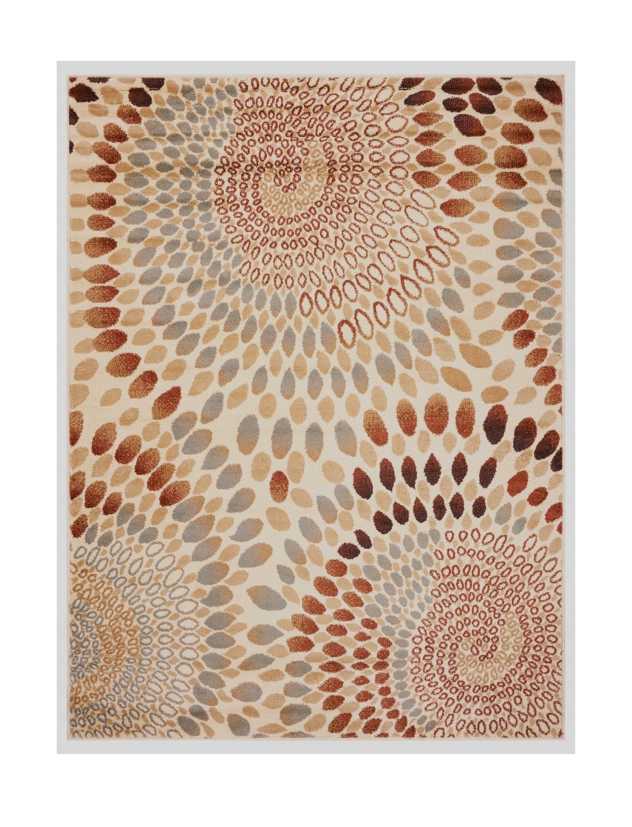 8' X 10' Cream and Brown Swirls Area Rug