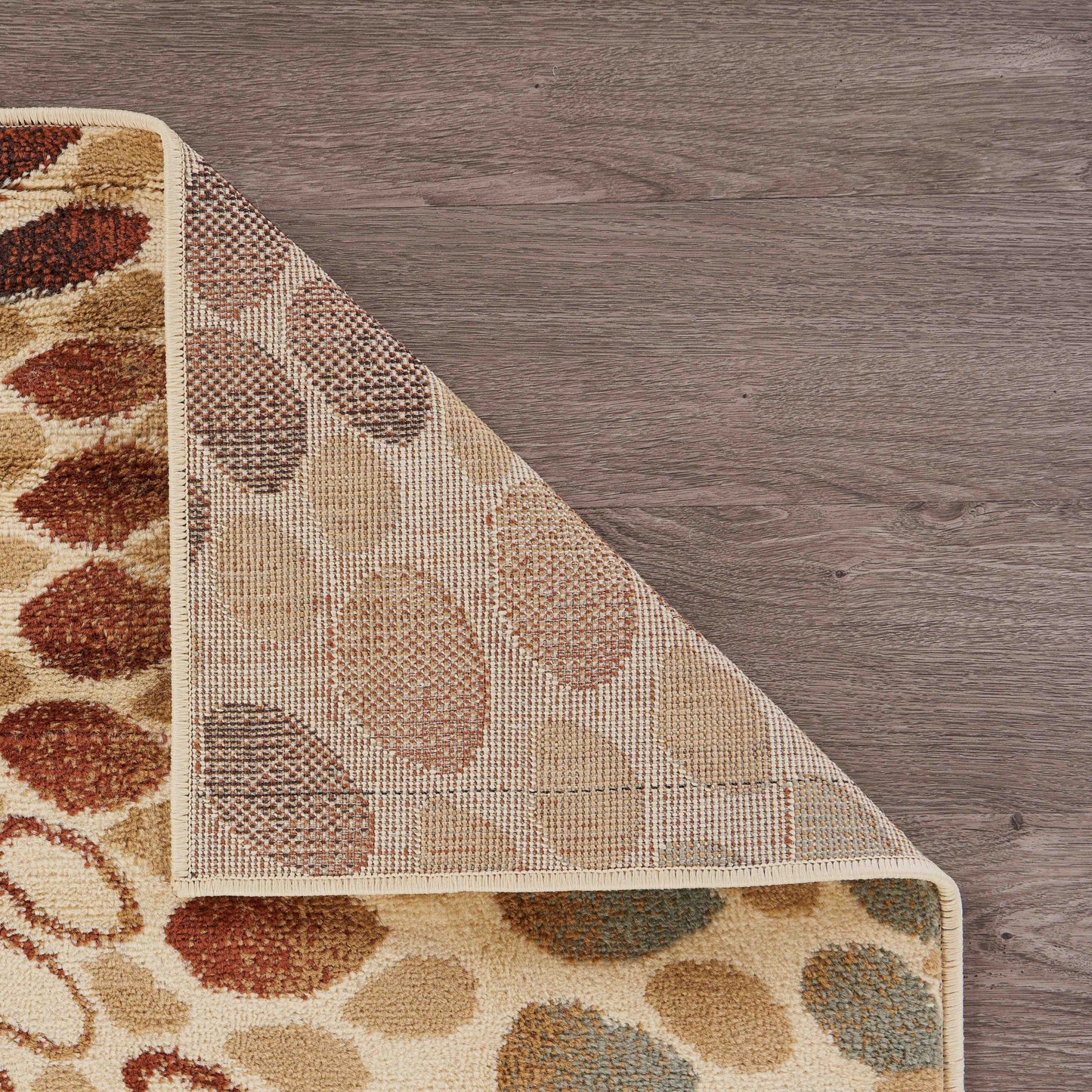 8' X 10' Cream and Brown Swirls Area Rug