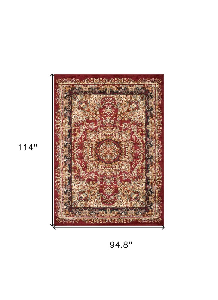 5' X 7' Red Royal Medallion Area Rug