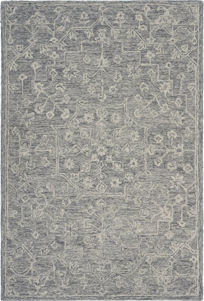 5' X 7' Gray Floral Finesse Area Rug