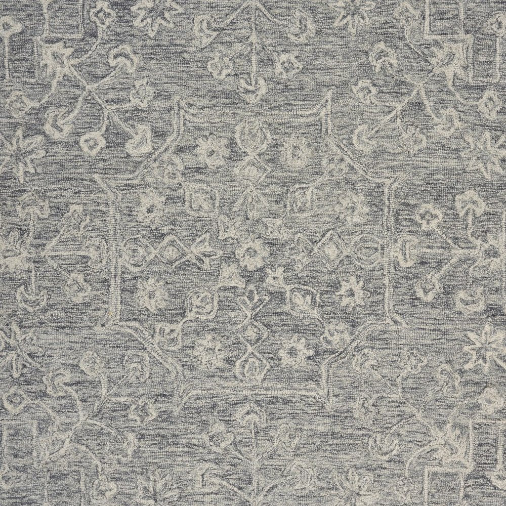 5' X 7' Gray Floral Finesse Area Rug