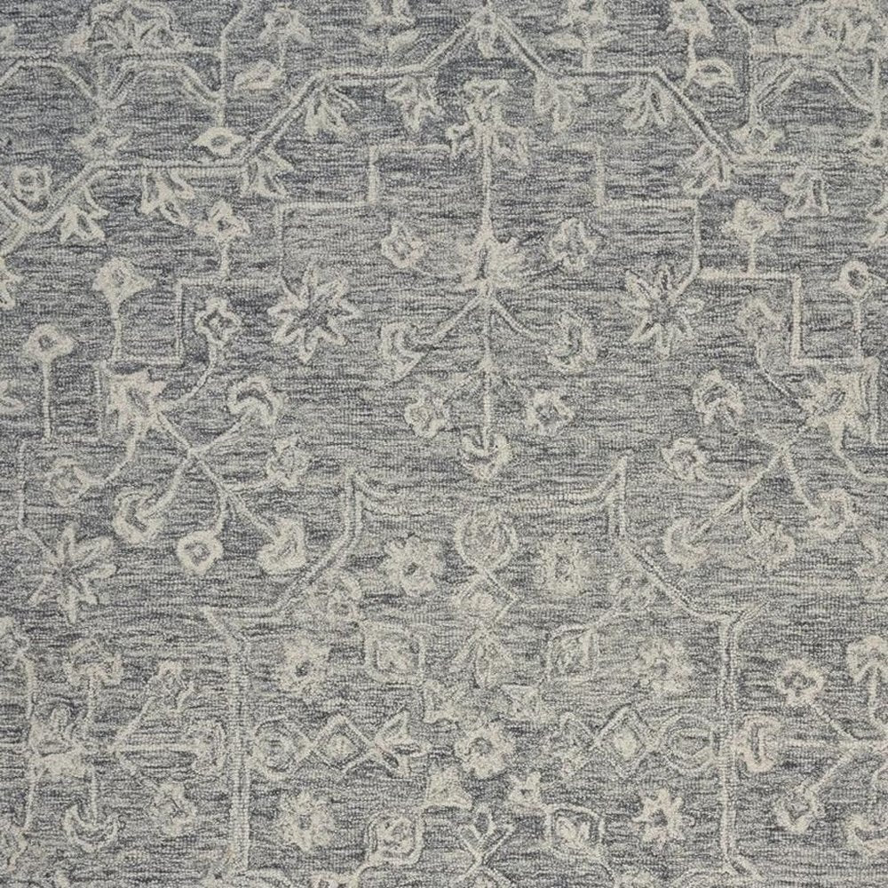 5' X 7' Gray Floral Finesse Area Rug