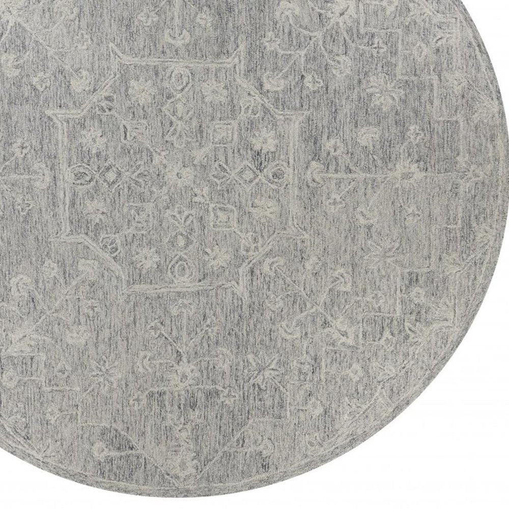 3' x 5' Gray Floral Finesse Area Rug
