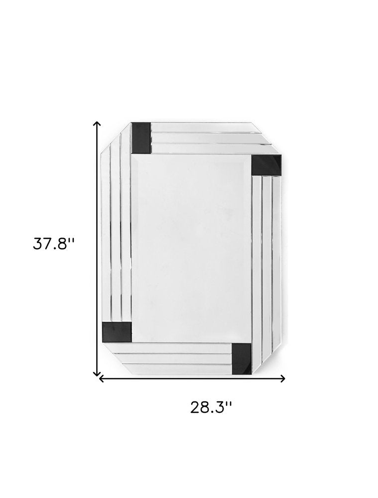 Black Rectangle Accent Glass Mirror