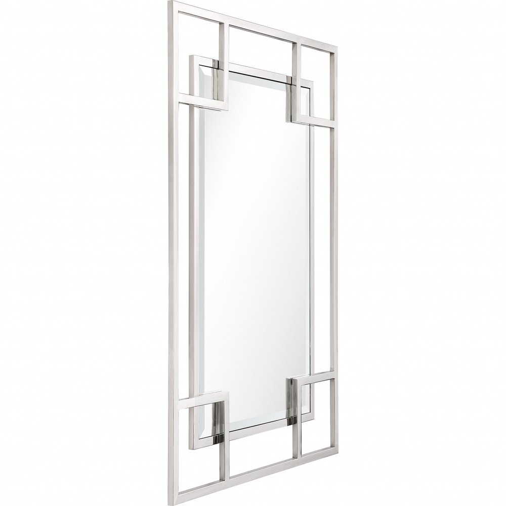 42" Silver Metal Framed Accent Mirror
