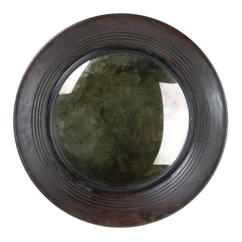 12" Espresso Round Framed Accent Mirror