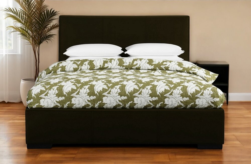 White Faux Leather Queen Bed Frame
