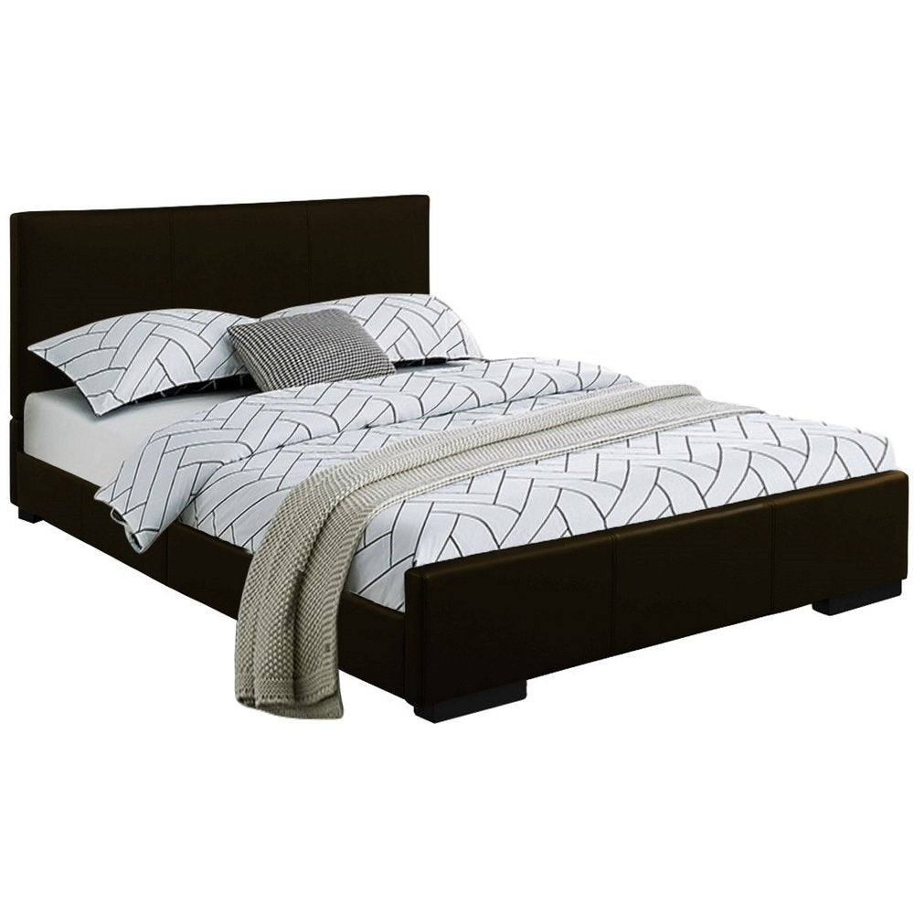 White Faux Leather Queen Bed Frame