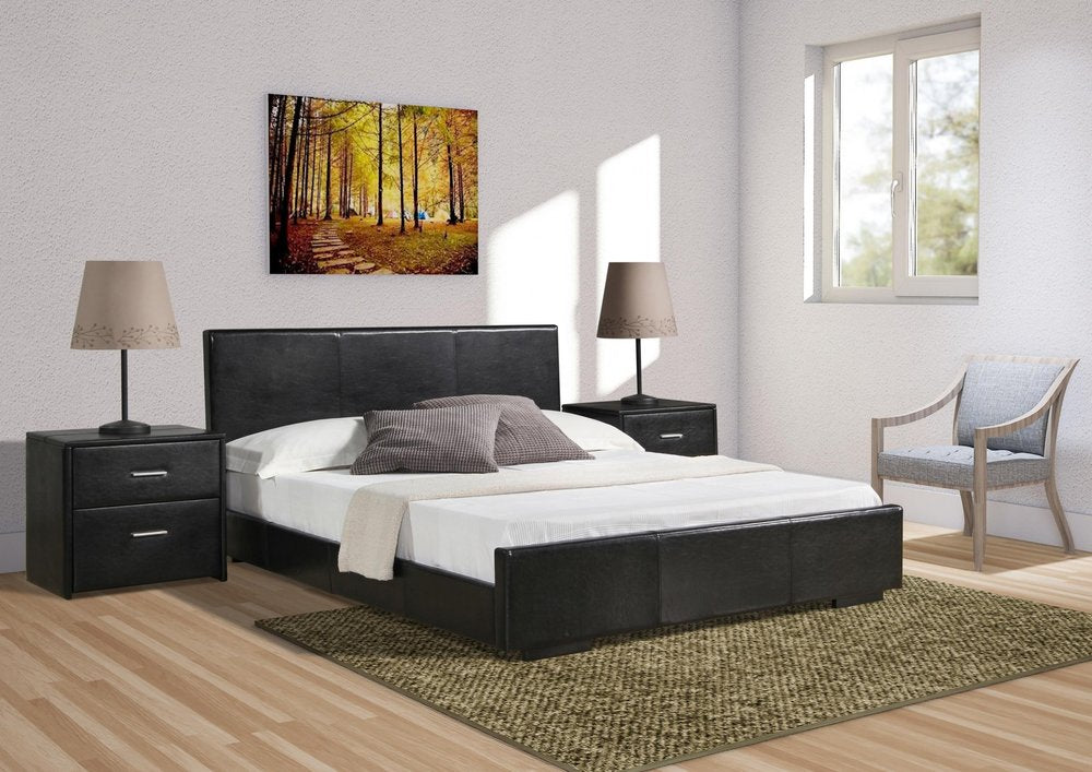 White Faux Leather Queen Bed Frame