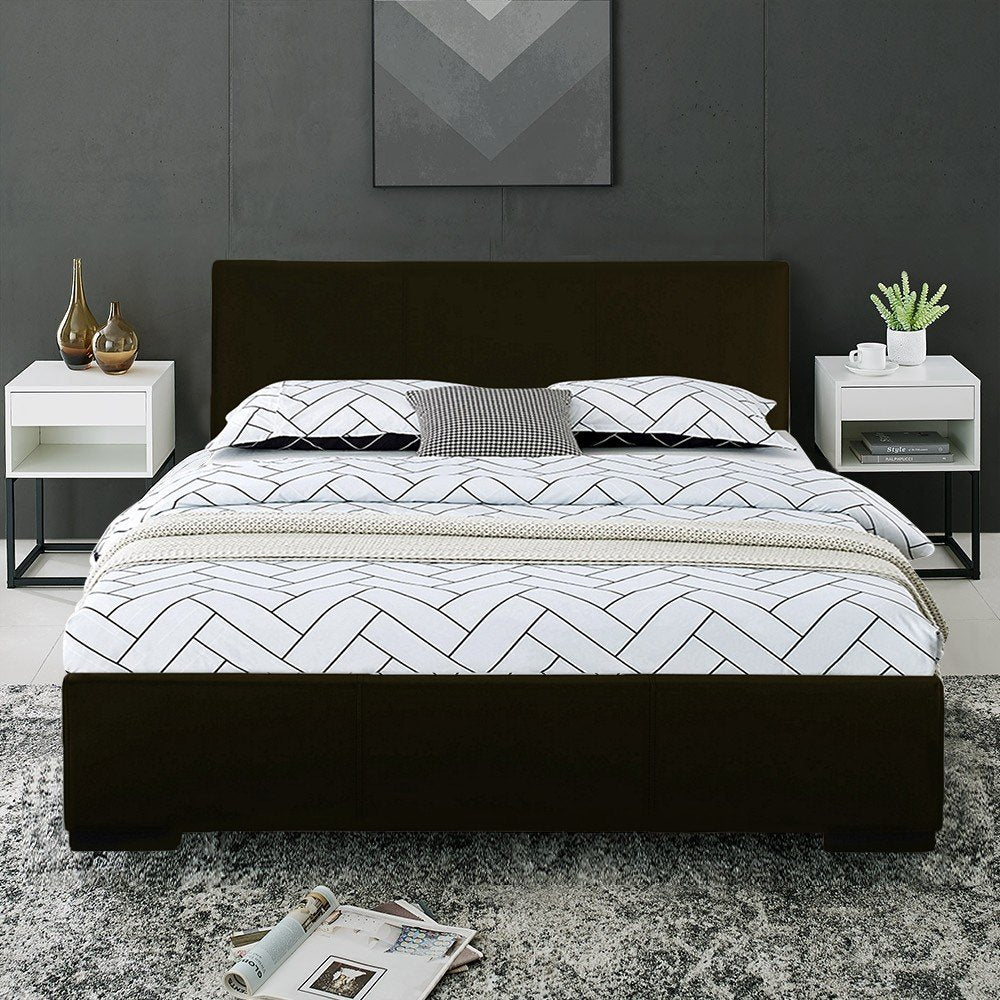 White Faux Leather Queen Bed Frame