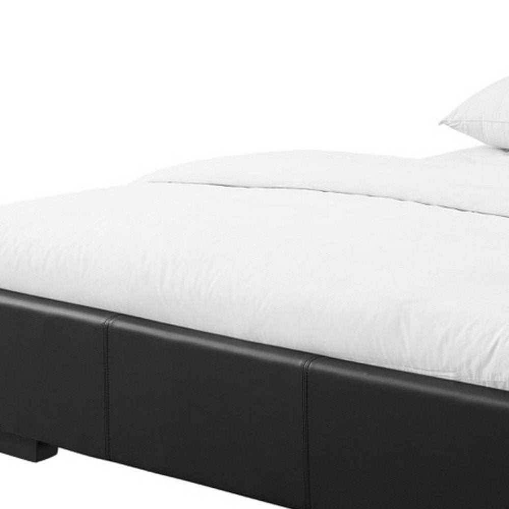 Black Faux Leather King Bed Frame