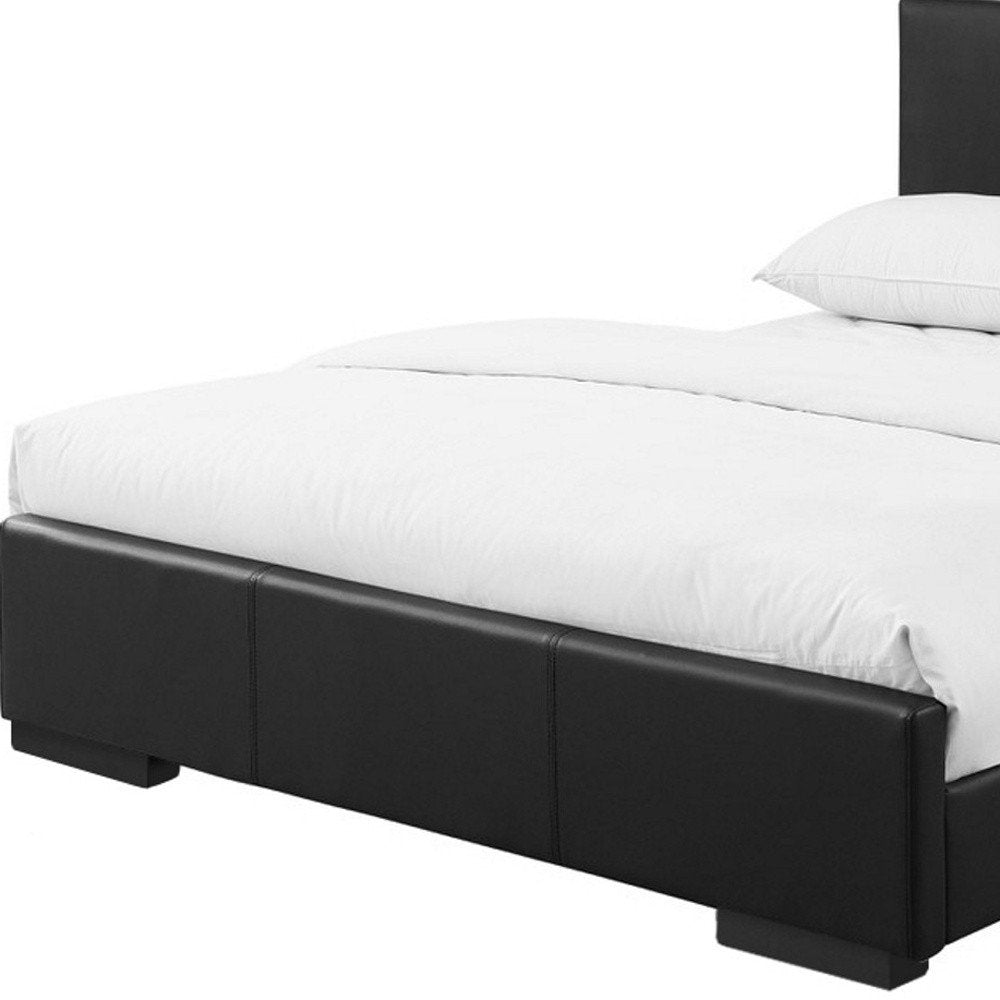 Black Faux Leather King Bed Frame