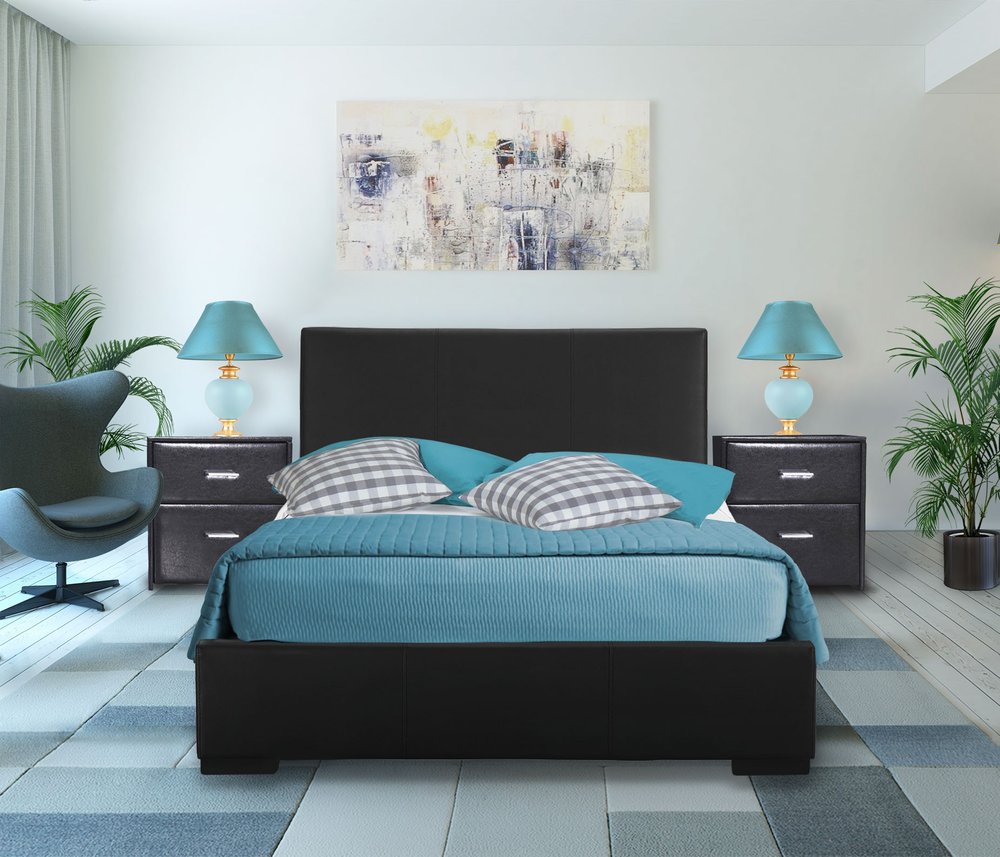 White Faux Leather Queen Bed Frame