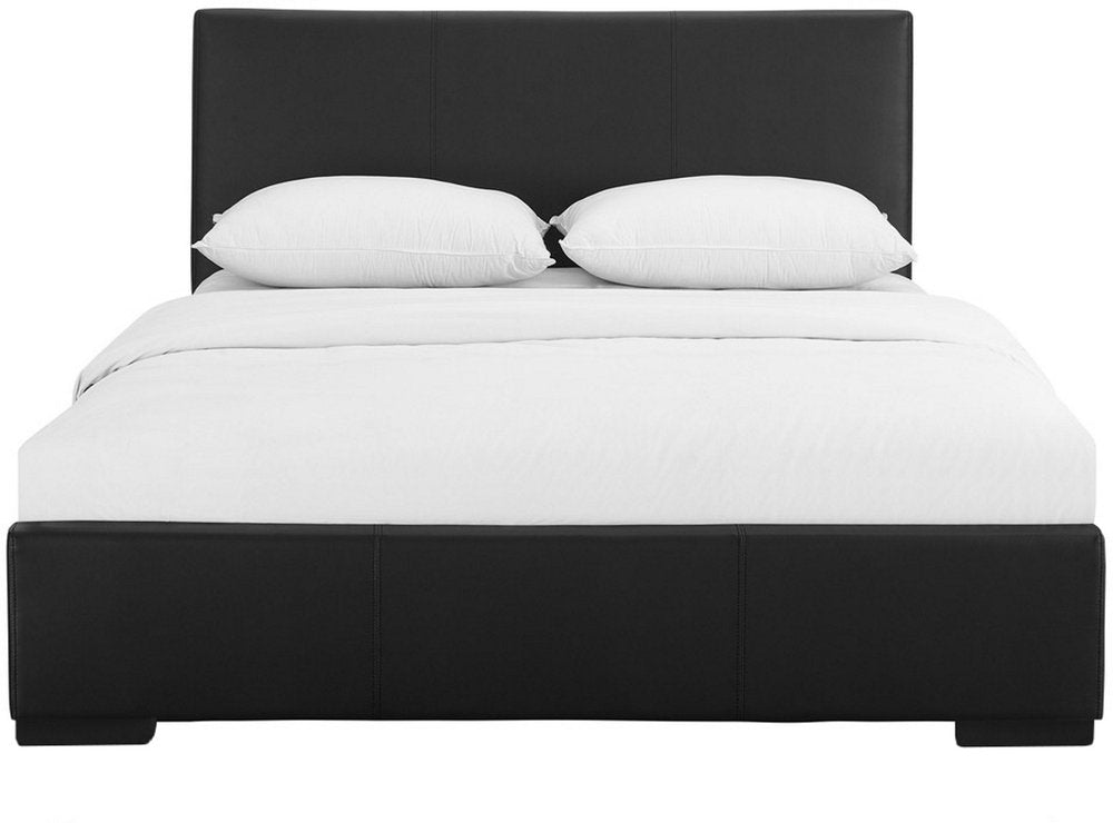 Black Faux Leather King Bed Frame