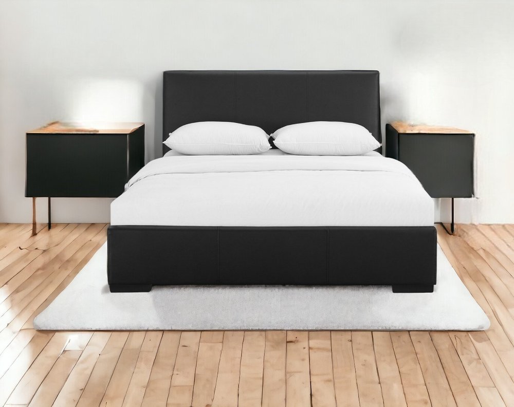 White Faux Leather Queen Bed Frame