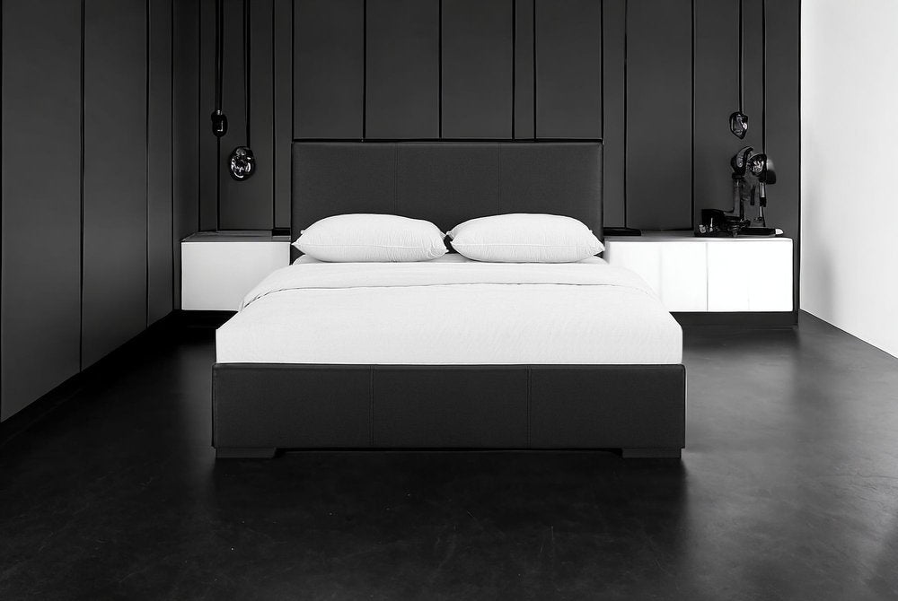 White Faux Leather Queen Bed Frame