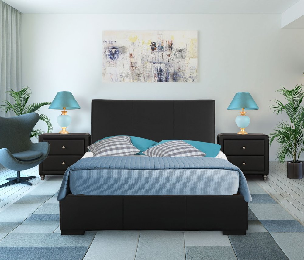 White Faux Leather Queen Bed Frame
