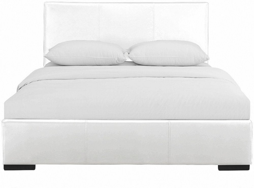White Faux Leather Queen Bed Frame