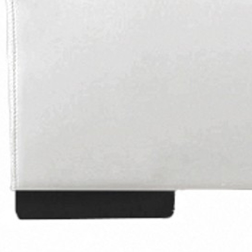 White Faux Leather Queen Bed Frame