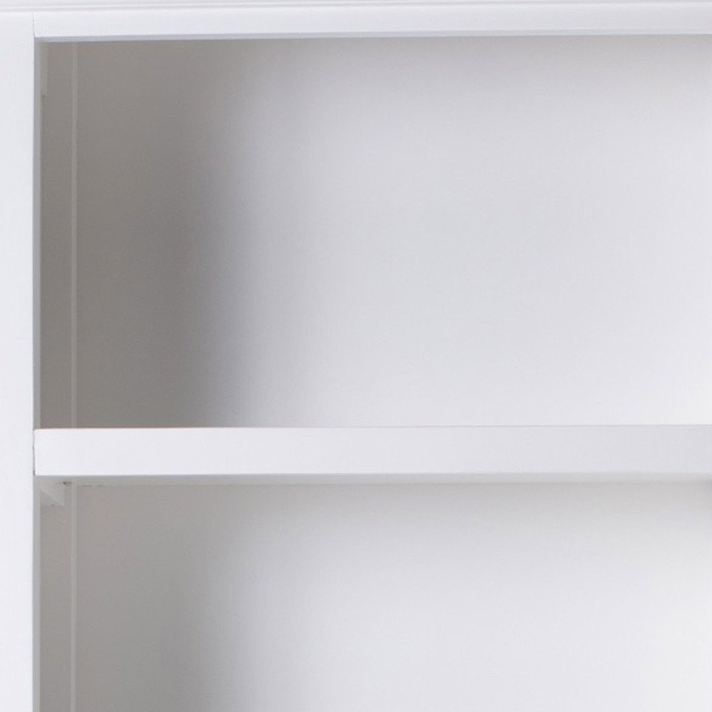 White Solid Wood Four Tier Bookcase