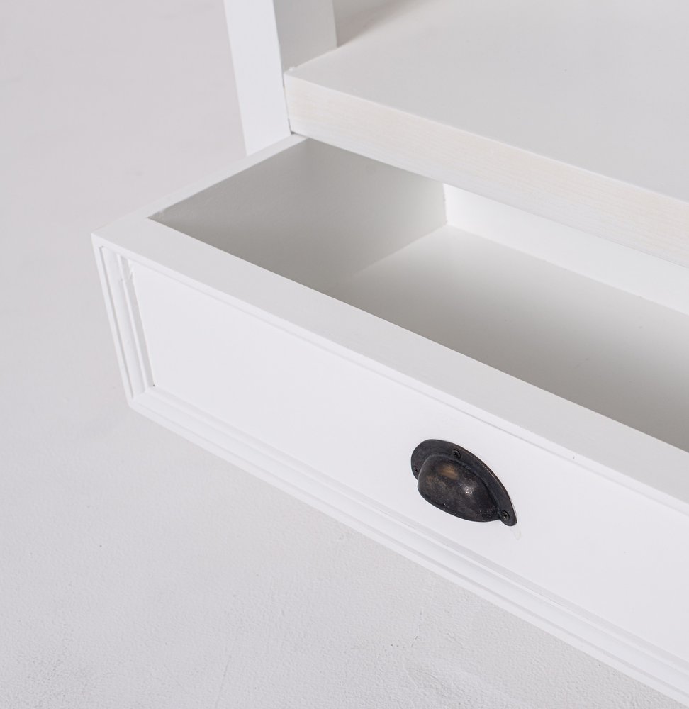White Solid Wood Four Tier Bookcase