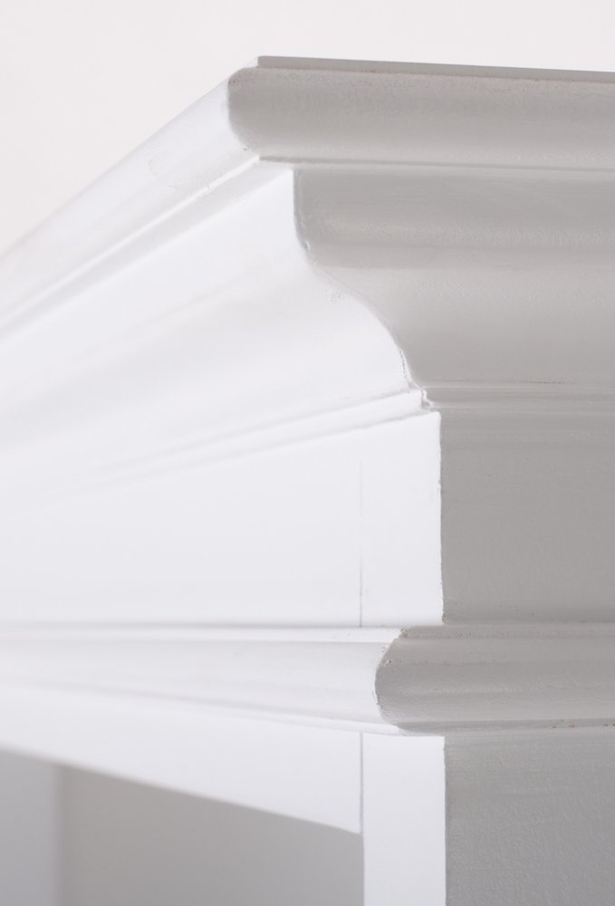 White Solid Wood Four Tier Bookcase