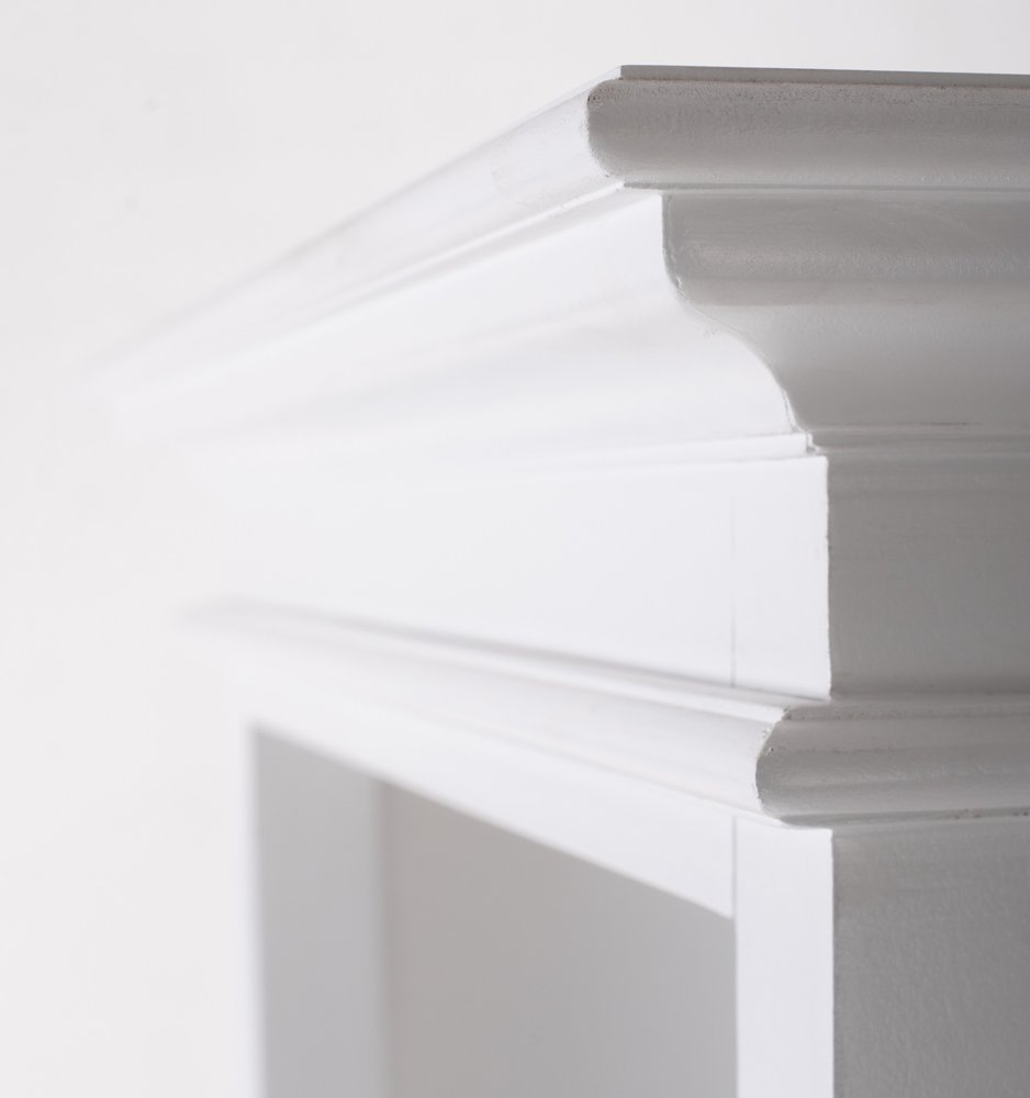 White Solid Wood Four Tier Bookcase