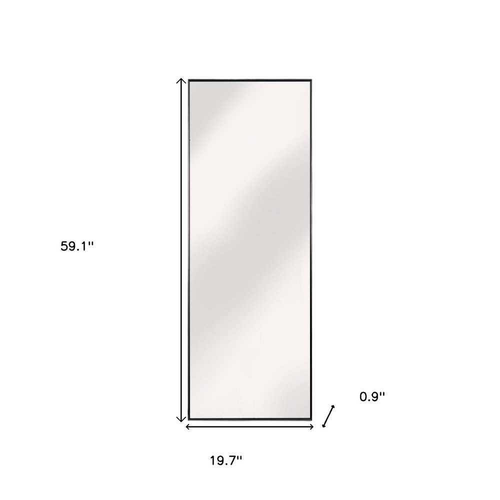 59" Black Metal Framed Full Length Mirror