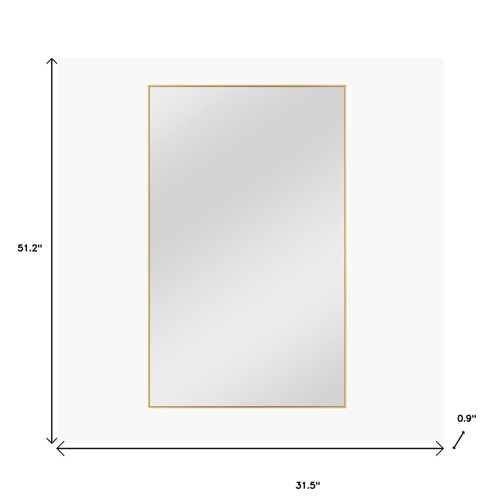 51" Gold Metal Framed Full Length Hanging Mirror
