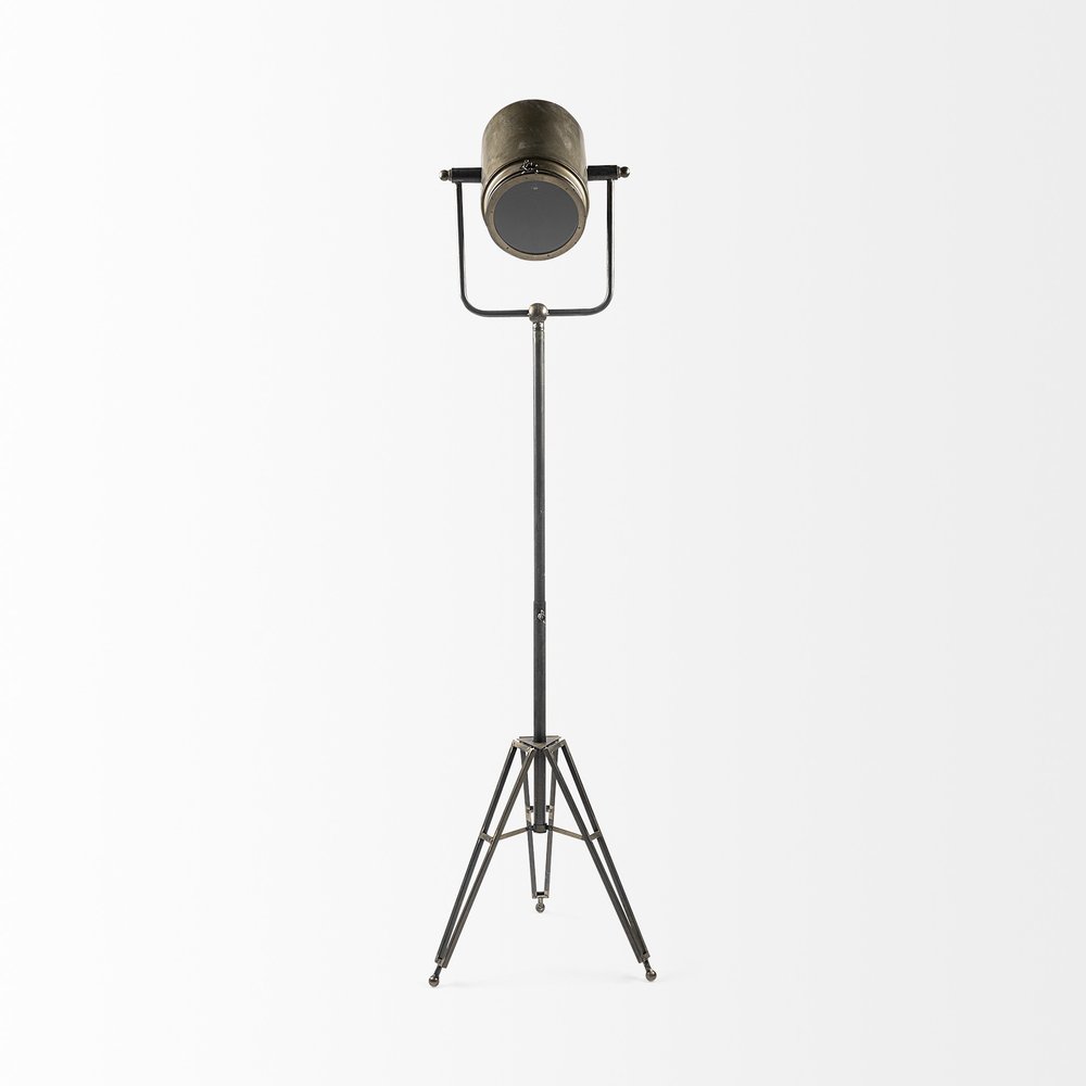 61" Gold LED Floor Lamp With Gold Metal Shade