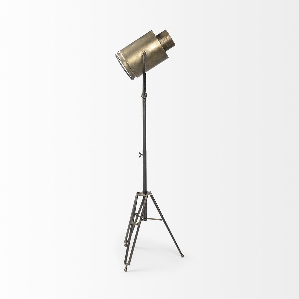 61" Gold LED Floor Lamp With Gold Metal Shade