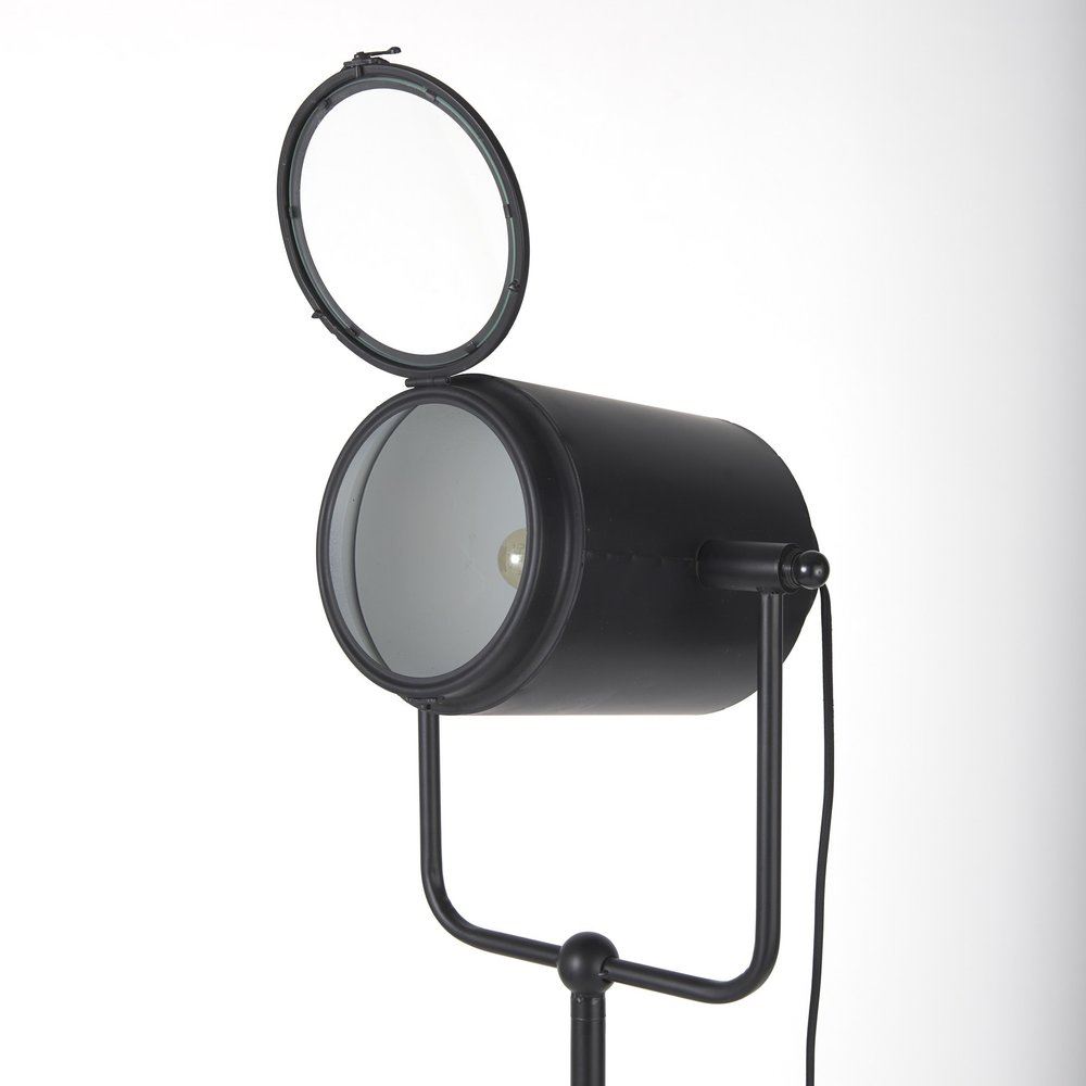 61" Black LED Floor Lamp With Black Metal Shade