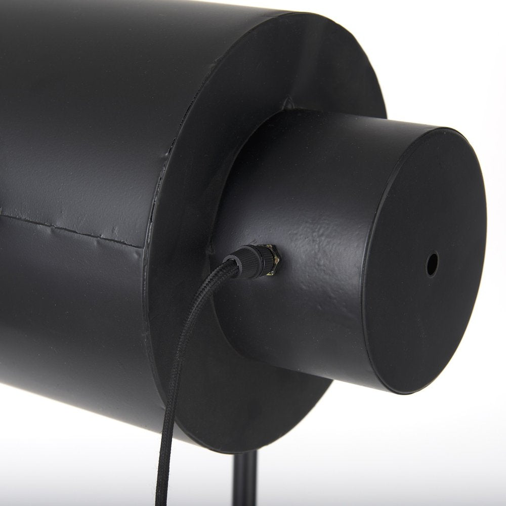 61" Black LED Floor Lamp With Black Metal Shade