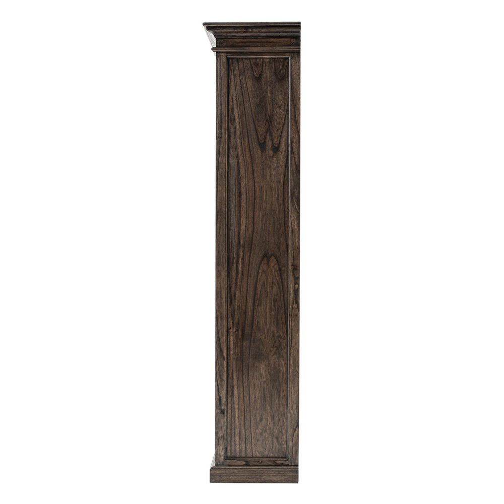 75" Brown and Black Wood Four Tier Bookcase