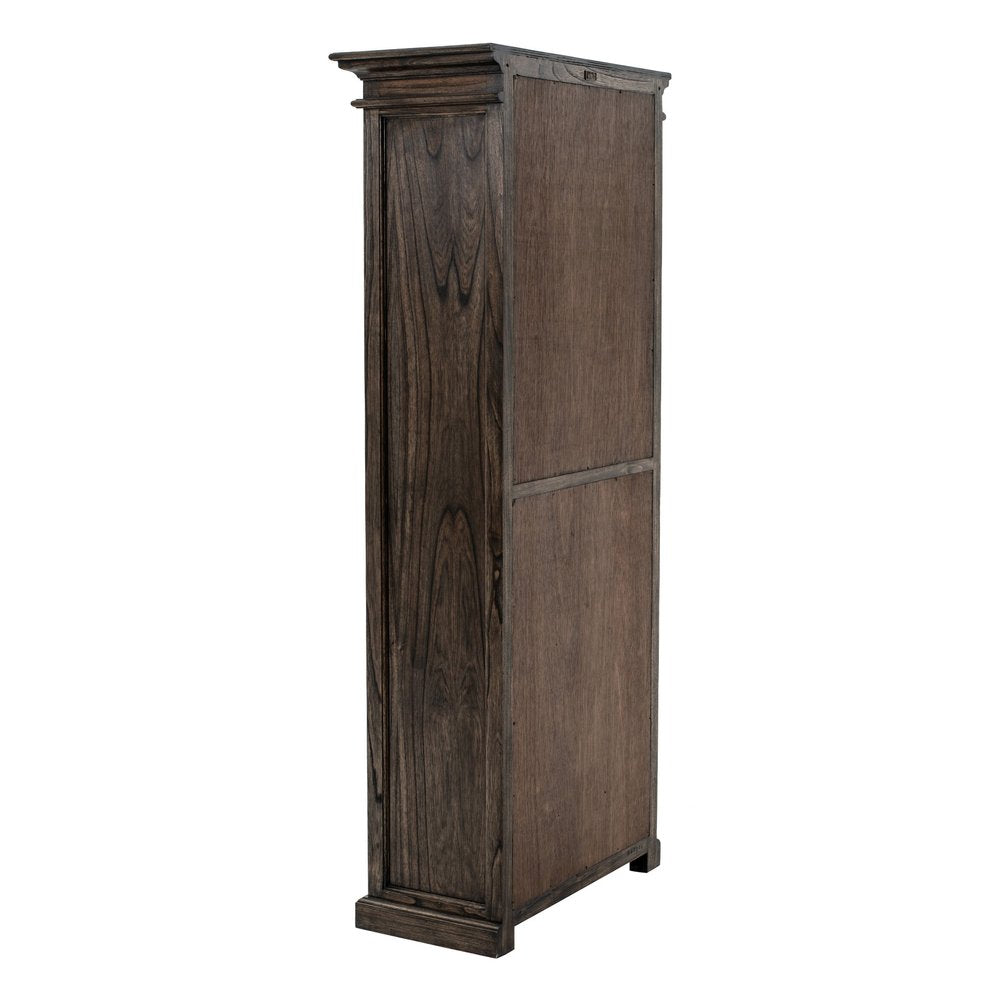 75" Brown and Black Wood Four Tier Bookcase