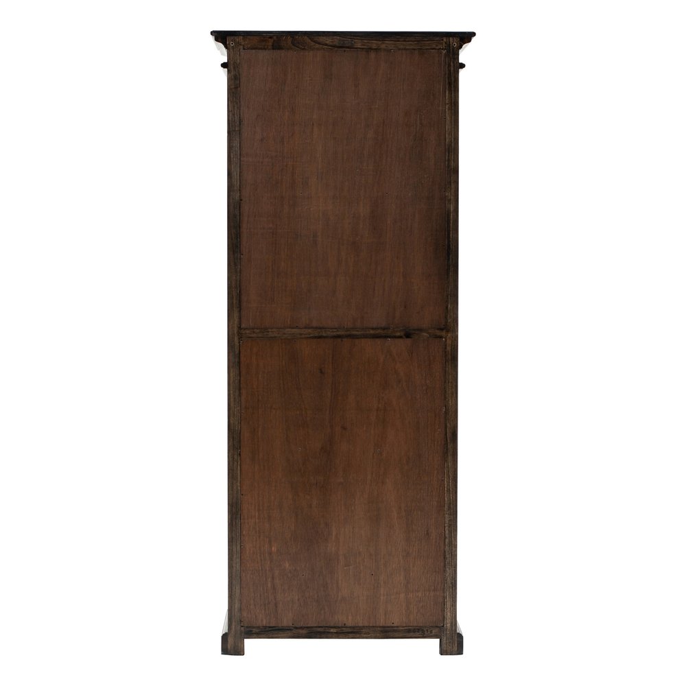 75" Brown and Black Wood Four Tier Bookcase