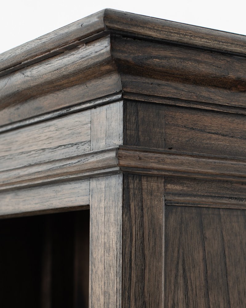 75" Brown and Black Wood Four Tier Bookcase